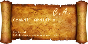 Czakó Abdiás névjegykártya